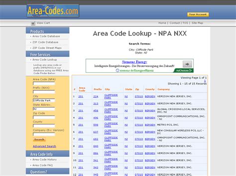 nxx for area codes list|npa nxx lookup free.